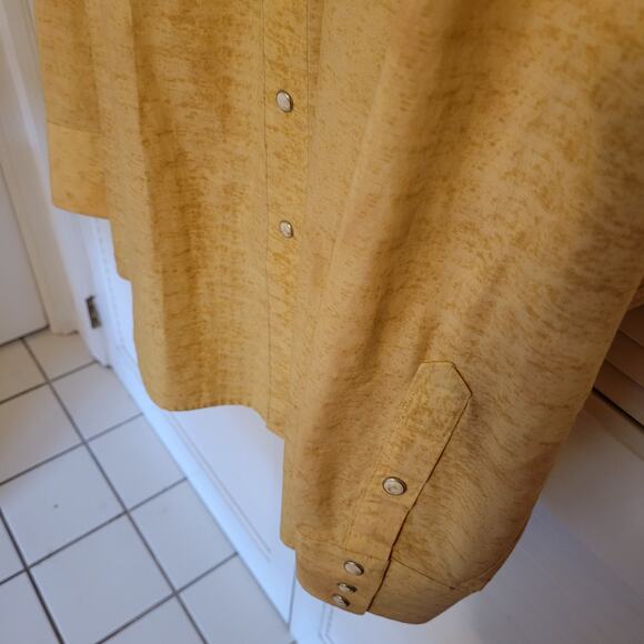 Western Cowboy Print Snap Button Shirt Panhandle Slim XL Beige Cotton Vintage - Picture 7 of 9